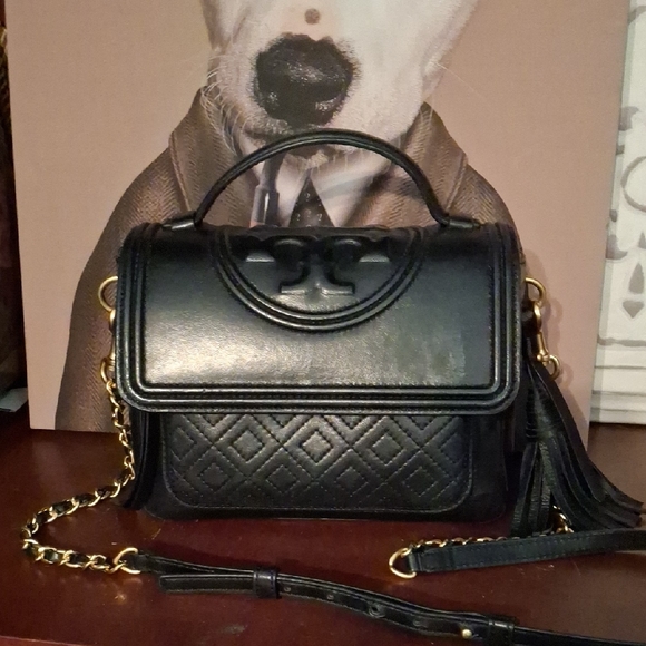 Tory Burch Handbags - Tory Burch Black and Gold Crossbody Bag* Does Come With Tory Burch Dust Bag